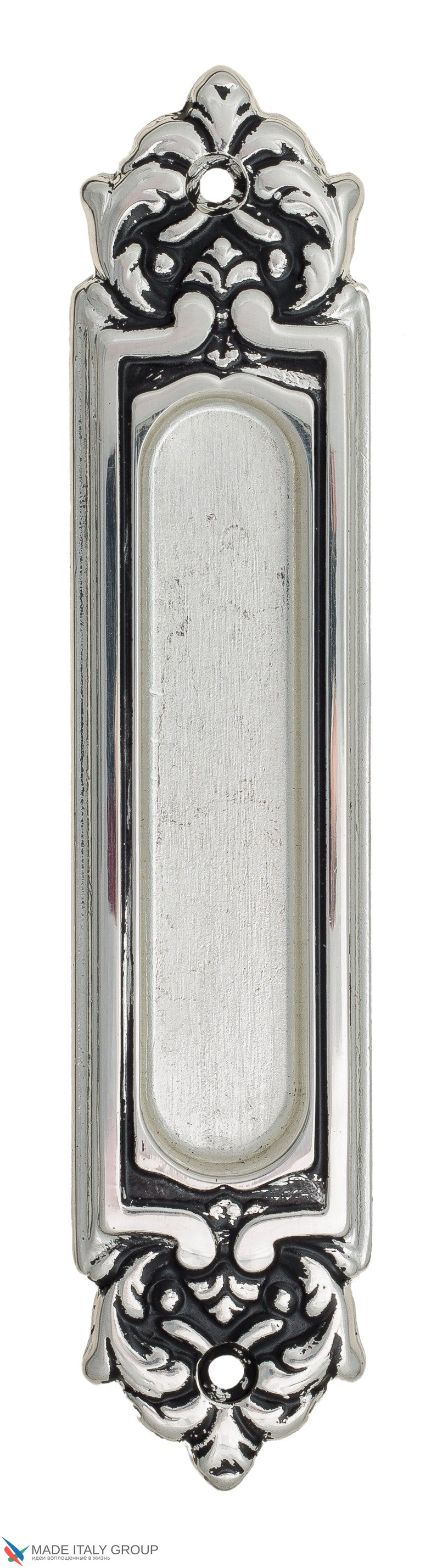 Ручка для раздвижной двери Venezia U122 DECOR натуральное серебро + черный (1шт.)