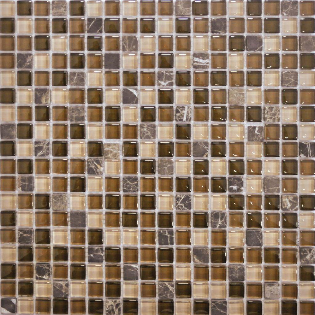 Мозаика Q-Stones стекло+камень QSG-022-15/8 30,5х30,5