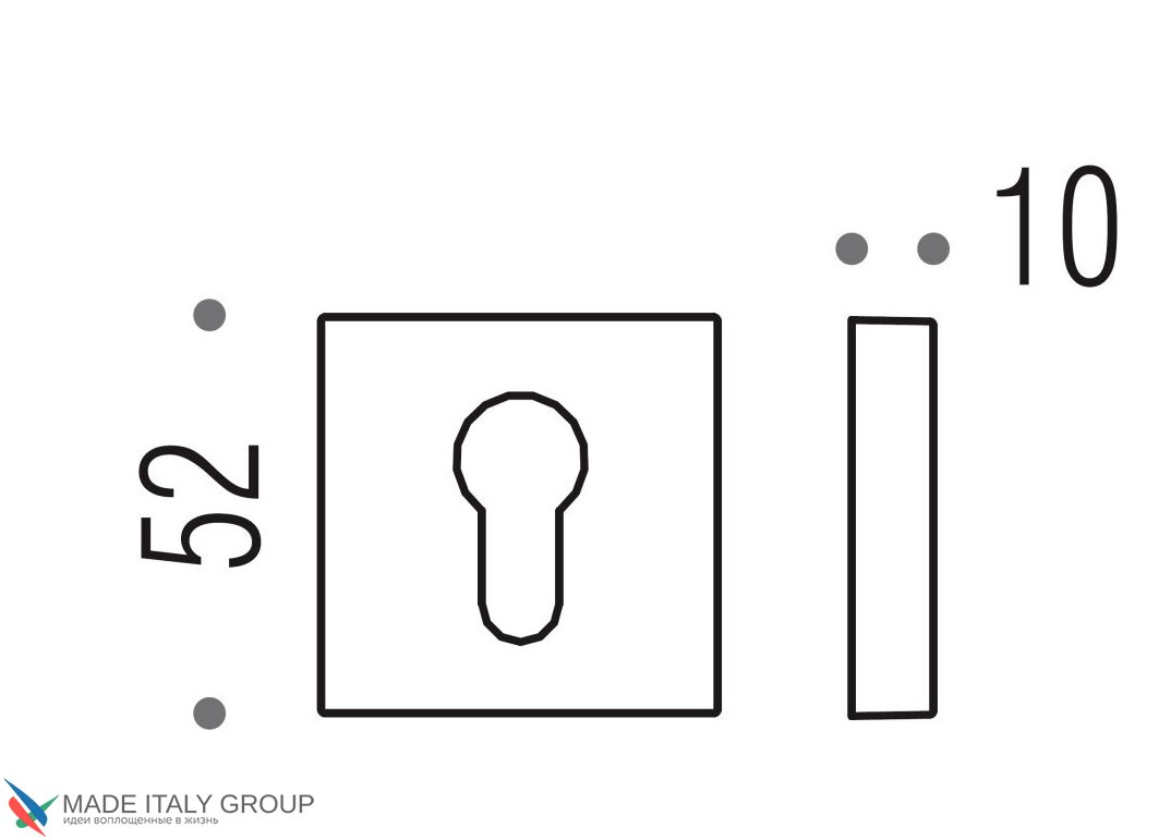 Накладка под цилиндр на квадратном основании COLOMBO MM13-GL графит (2 шт)