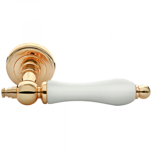Ручка дверная межкомнатная Morelli MH-42-CLASSIC PG/W золото/белый