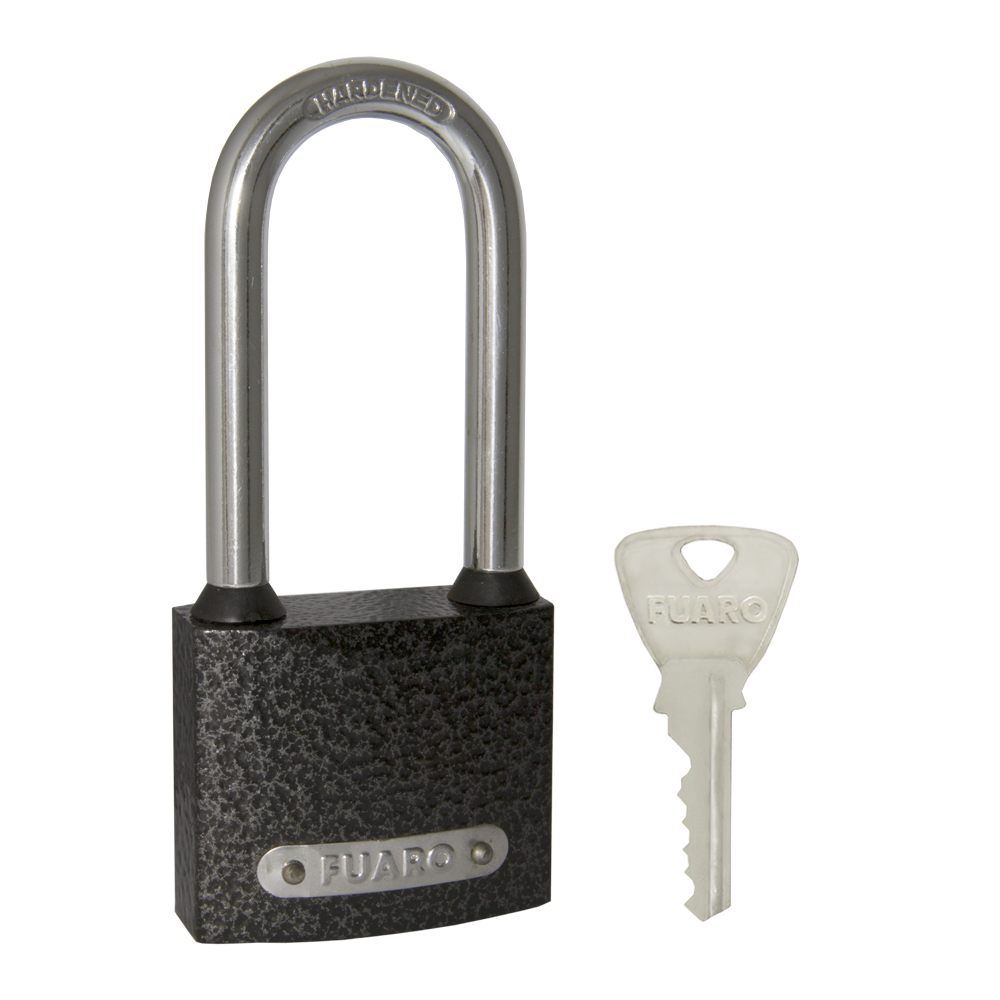 Замок навесной Fuaro PL-01-63-L англ. 3 кл. (длин. дужка) коробка