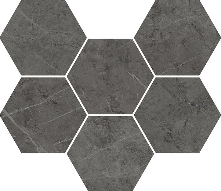 Керамогранит Italon Charme Evo Floor Project Эво Антрачит Гексагон паттин. Мозаика 25х29