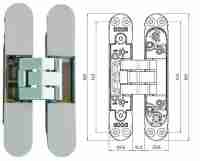 Петля дверная скрытой установки с доводчиком Krona Koblenz Kubica 2000 DXSX 40кг. мат.никель