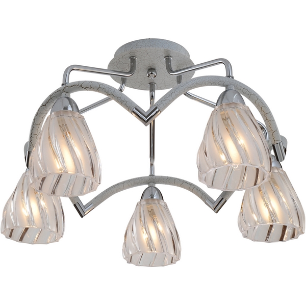 Люстра потолочная N-Light 407-05-13CWC chrome + white crack