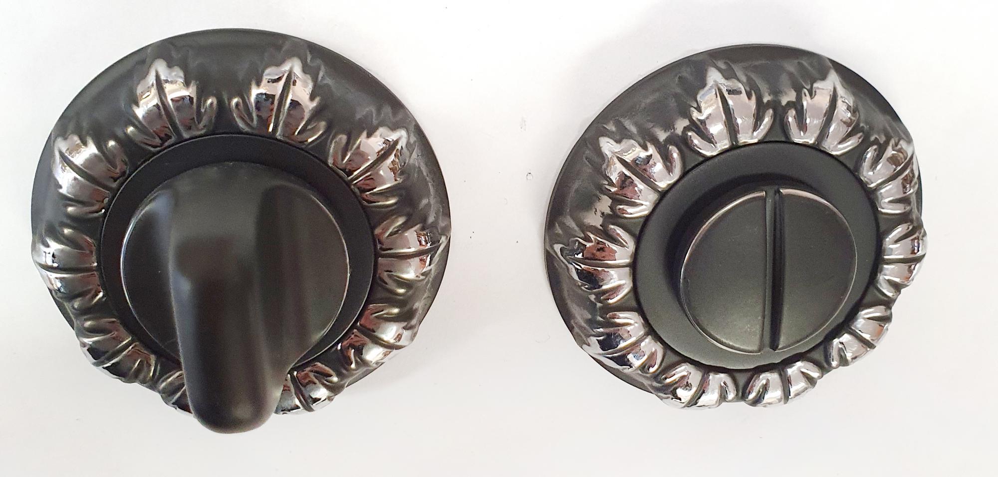 Завертка к ручкам RENZ INBK 10 B/CP черный/хром блестящий