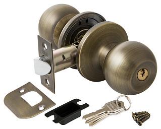 Ручка защелка (кноб) дверная круглая Punto 6072 MAB-E кл./фик. мат. бронза