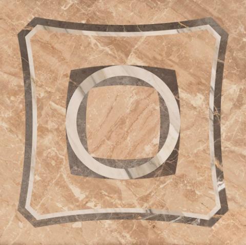 Керамогранит ColiseumGres Portofino Beige Ins Intarsio Lap Ret напольная 45х45