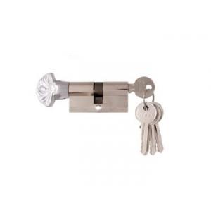 Цилиндр для замка Melodia 60mm (25+10+25) Полированный хром ключ/вертушка