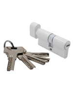 Ключевой цилиндр высокой секретности Morelli HS 60CK W с заверткой (60мм 25+10+25), цвет - белый