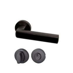 Ручка дверная межкомнатная Armadillo R.URB52.CUBE BPVD/Black-77 вороненый никель/черный с Заверткой BK6.R.URB52 BPVD-77 вороненый никель