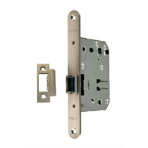 Замок дверной межкомнатный сантехнический Morelli O2070 SN никель скругленная планка с металл. яз.