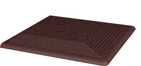 Клинкерная плитка Paradyz Cloud Brown Duro Ступень угловая структ 30х30х1,1 (шт)