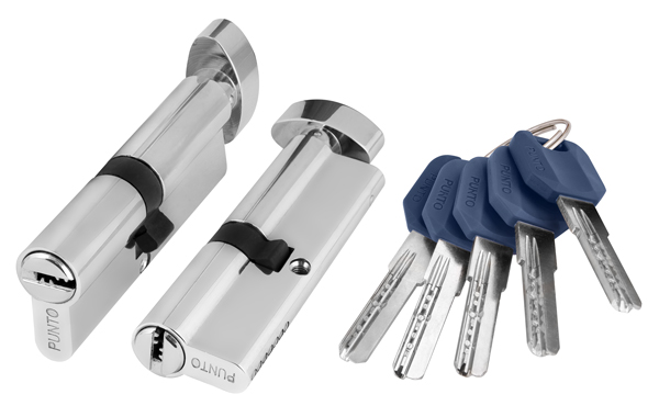 Цилиндровый механизм с вертушкой Punto Z402/80 mm (35+10+35) CP хром 5 кл.