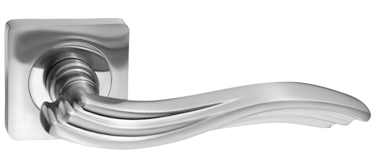 Ручка дверная RENZ INDH 58-02 SN/NP "Джулия", ник мат./ник.бл. КВ