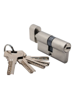 Ключевой цилиндр высокой секретности Morelli HS 60CK SN с заверткой (60мм 25+10+25), цвет - матовый никель