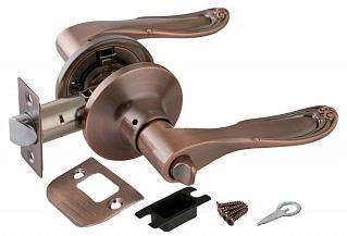 Ручка защелка (кноб) дверная нажимная Punto 6030 AC-B фик. медь