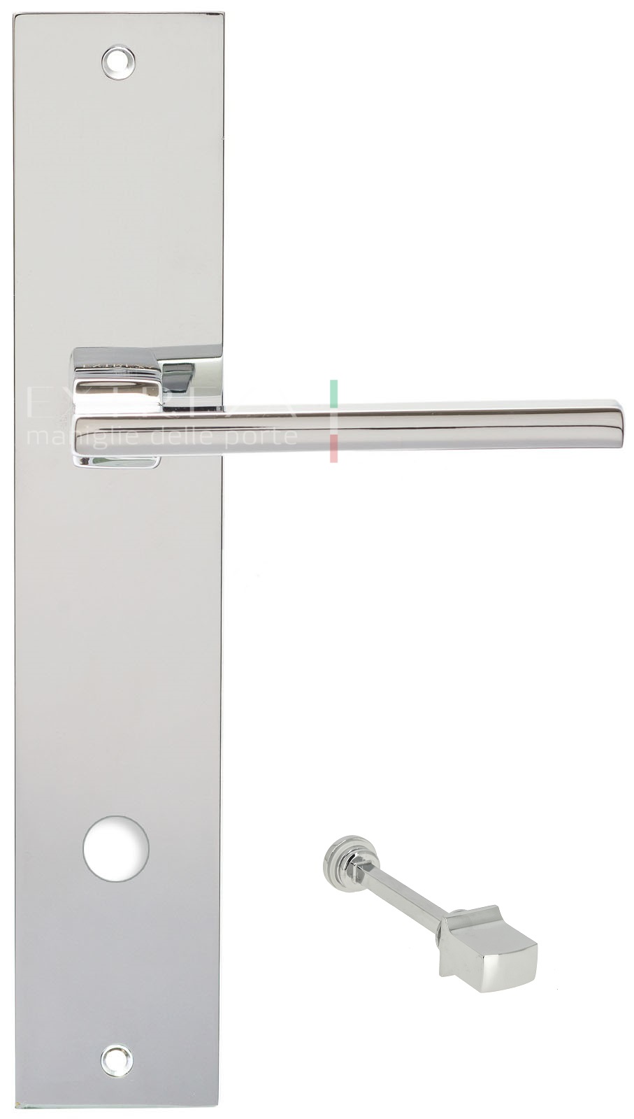 Ручка дверная Extreza Hi-Tech ROKSI (Рокси) 107 на планке PL11 WC Полированный хром F04