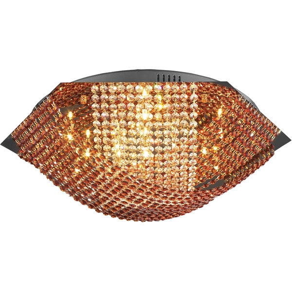 Светильник потолочный круглый N-Light 62670 06 2670 0133 16 chrome, amber and white crystal