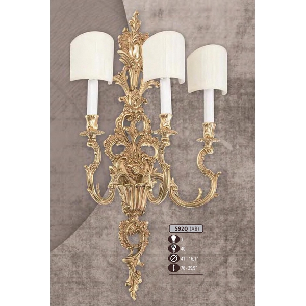 Бра Riperlamp 592Q/3 AB CREAM SHADE