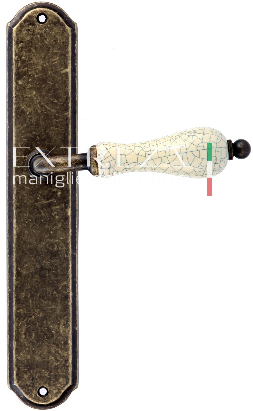 Ручка дверная Extreza DANA CRACKLE (Дана Кракле) 306 на планке PL01 PASS античная бронза F23