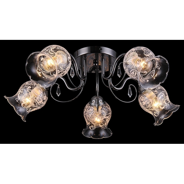 Потолочная люстра Natali Kovaltseva 11432 11432/5С DARK CHROME