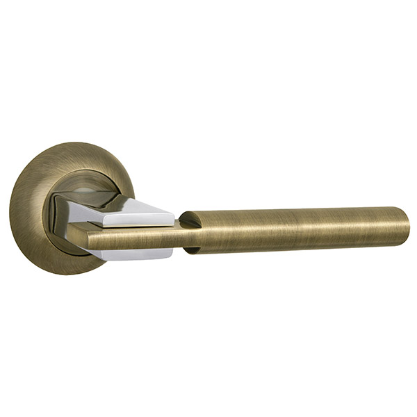 Ручка дверная межкомнатная Punto CITY TL ABG/CP-6 зеленая бронза/хром