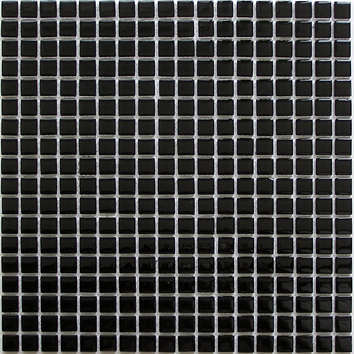 Мозаика Bonaparte стекло с камнем Super Black 4х15х15 30х30