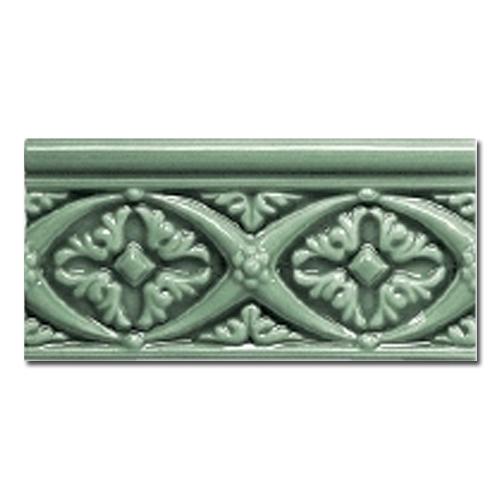 Плитка керамическая Adex Modernista Relieve Bizantino C/C Verde Oscuro бордюр 7,5х15