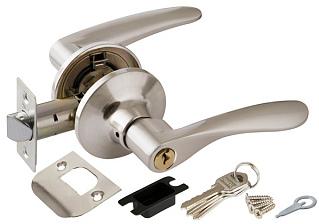 Ручка защелка (кноб) дверная нажимная Punto 6020 SN-E кл./фик. мат. никель