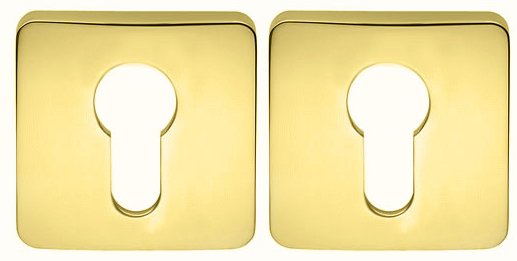 Накладка дверная с квадратным основанием под цилиндр Colombo PT13 полированная латунь