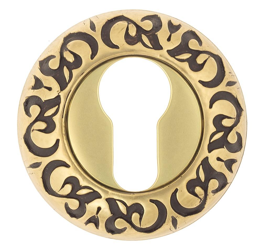 Накладка дверная с круглым основанием под цилиндр Venezia Cyl-1 D4 французское золото