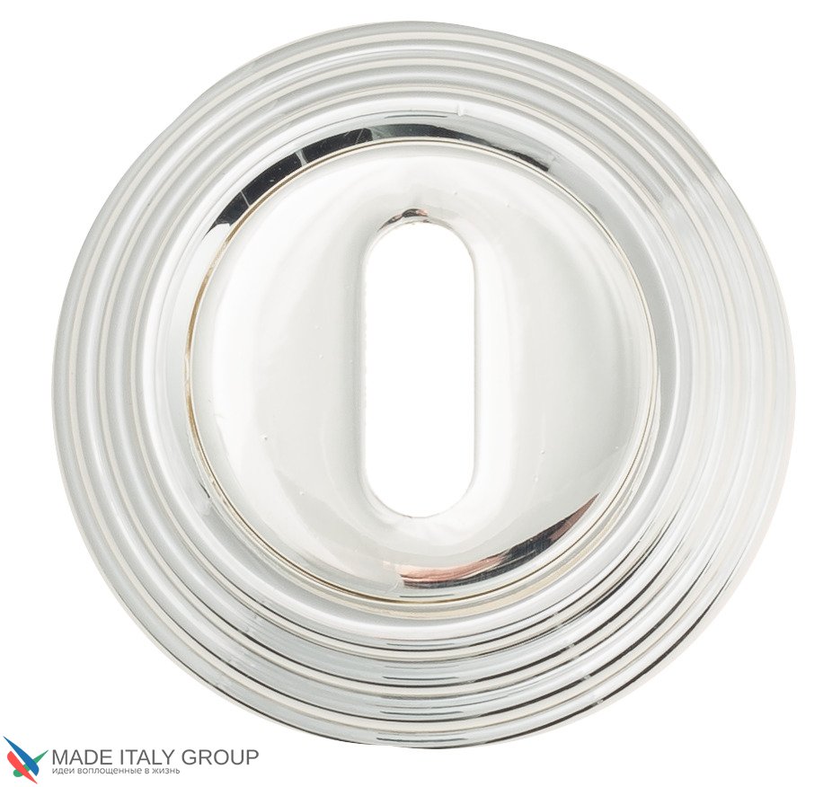 Накладка дверная под ключ буратино Venezia KEY-1 D8 натуральное серебро + черный (2шт.)