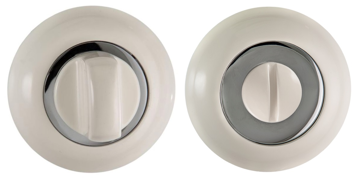 Завертка к ручкам RENZ INBK 08 W/CP BIG, бел/хр.бл.