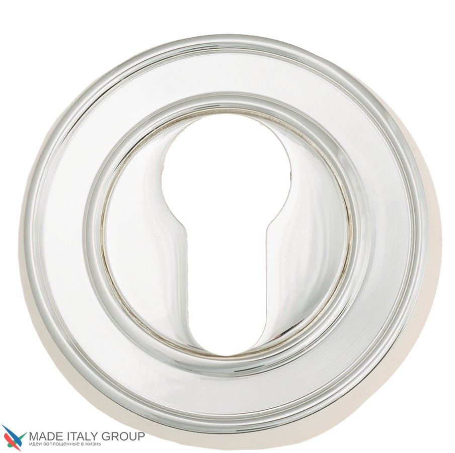 Накладка дверная под цилиндр Venezia CYL-1 D6 натуральное серебро + черный (2 шт.)