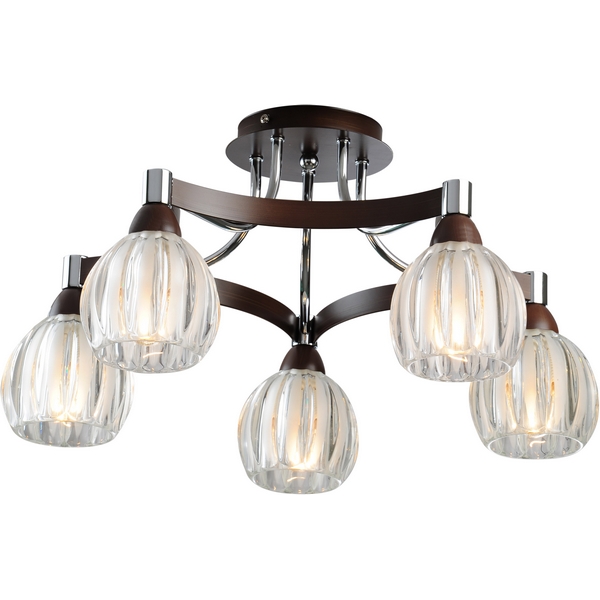 Потолочная люстра N-Light 418 418-05-13WBB chrome + wengue