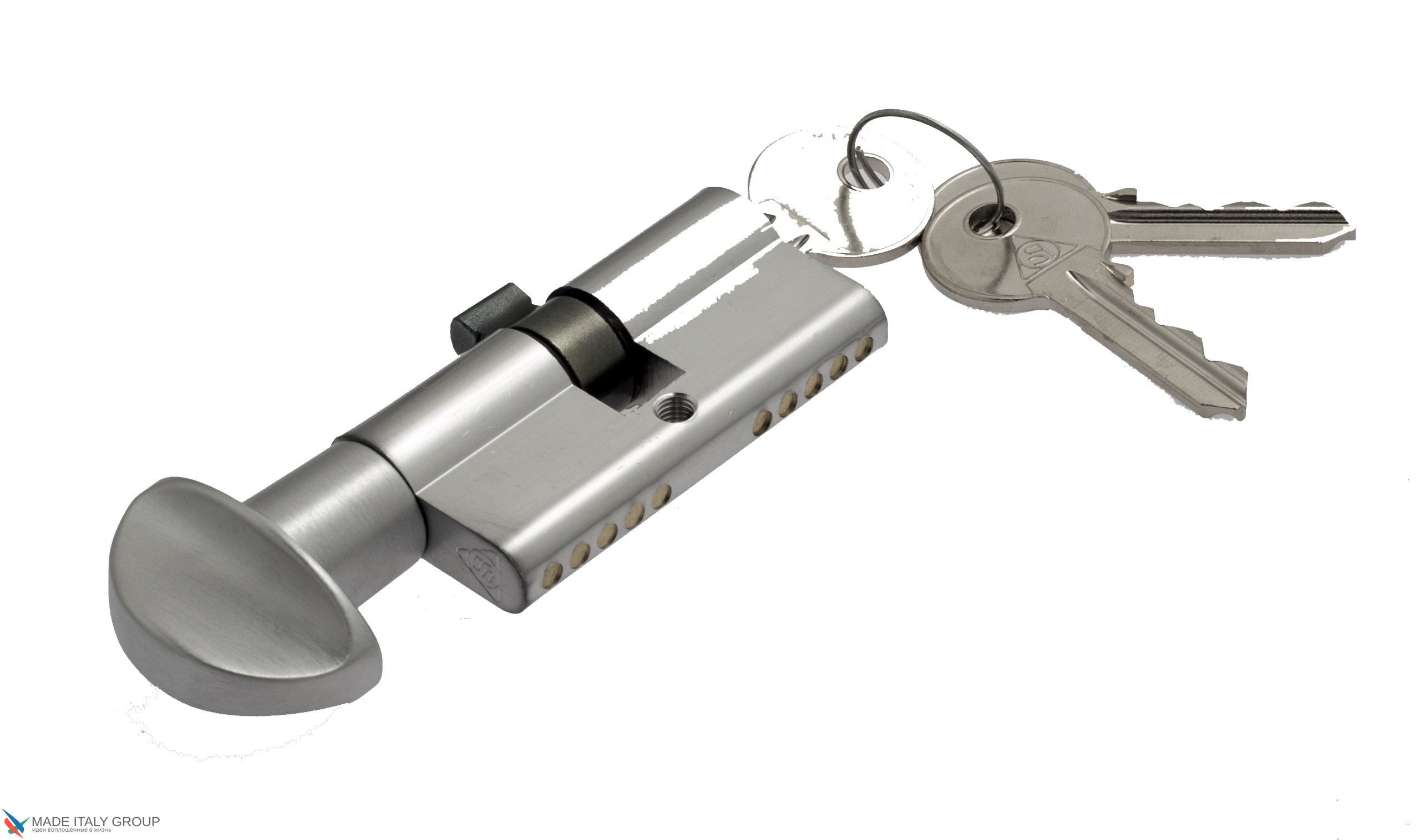 Цилиндровый механизм вертушка-ключ Venezia 25/10/35 матовый хром