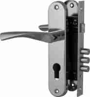 Ручка дверная на планке под замок с цилиндром Fuaro SET F1511W/B CP хром