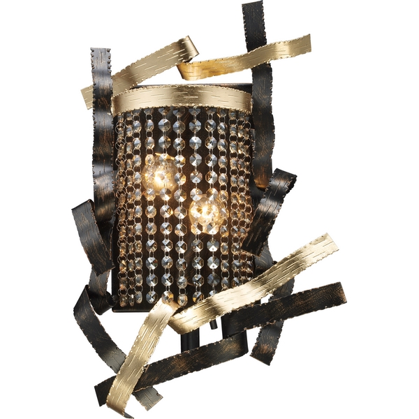 Настенный светильник N-Light 555 555-02-01 gold + black + shampagne crystal