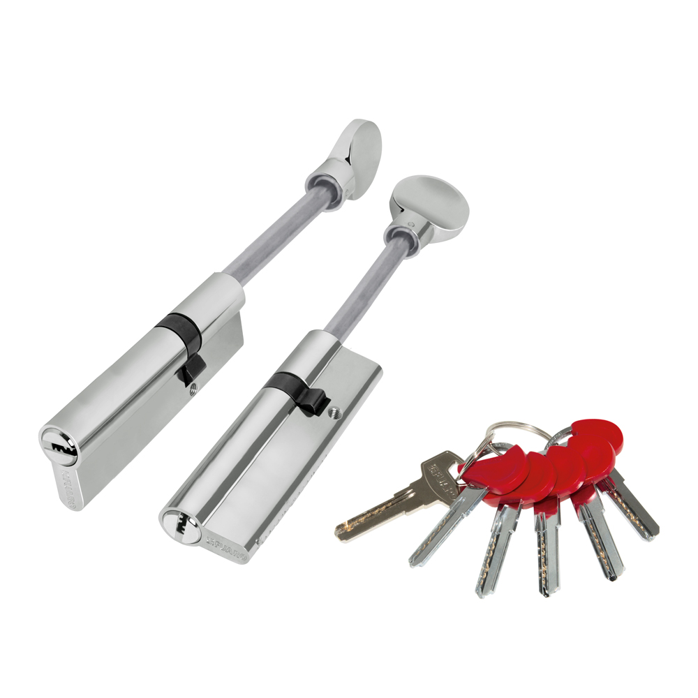 Цилиндровый механизм Fuaro D-PRO507-8/100 mm (65+10+25) CP хром 5+ 1 кл. перекодируемый со штоком