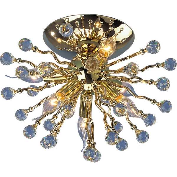 Потолочная люстра N-Light 66070 06 6070 0383 06 gold + white crystal ASFOUR