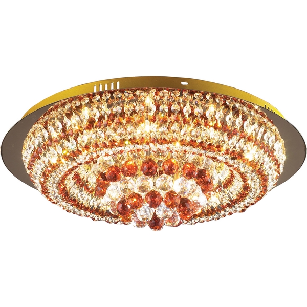Светильник потолочный круглый N-Light 62483 06 2483 0333 16 gold, amber and white crystal