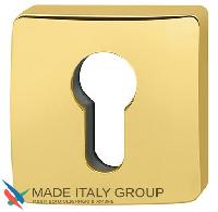 Накладка под цилиндр на квадратном основании COLOMBO PT13-OL полированная латунь (2 шт)