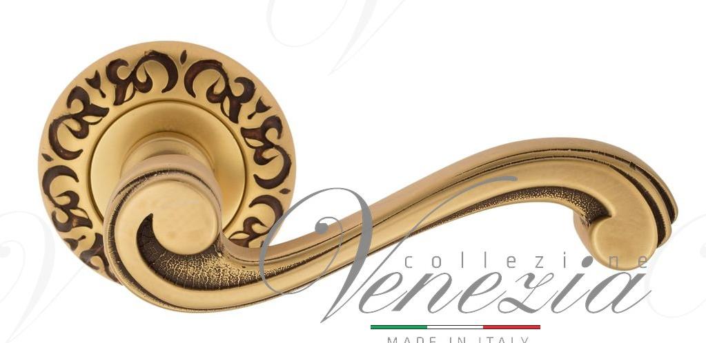 Ручка дверная межкомнатная Venezia Vivaldi D4 французское золото+коричневый