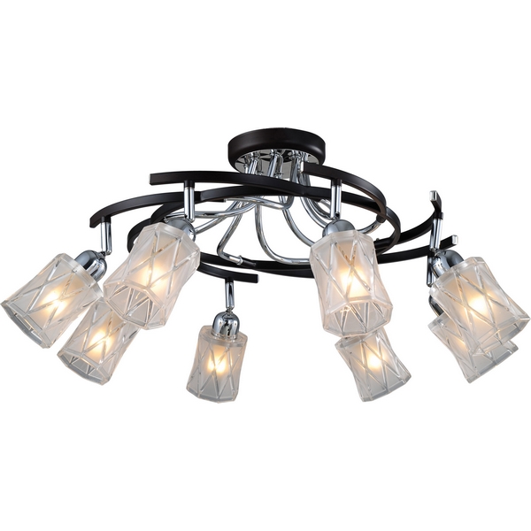 Люстра потолочная N-Light 89402-8 chrome + wengue