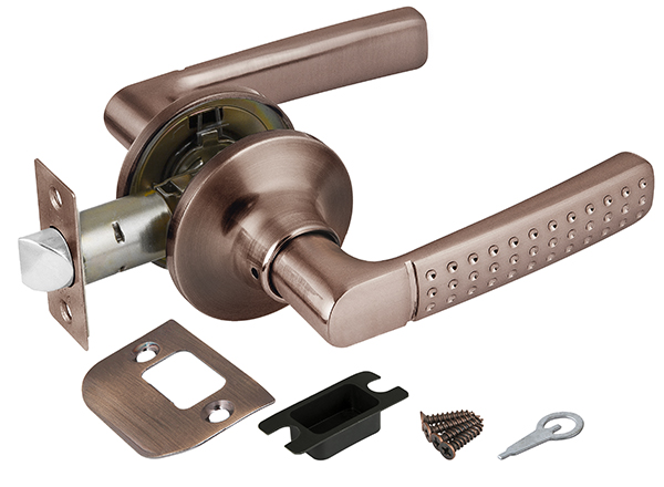 Ручка защелка (кноб) дверная нажимная с защелкой Punto 6026 AC-P (без фик.) медь