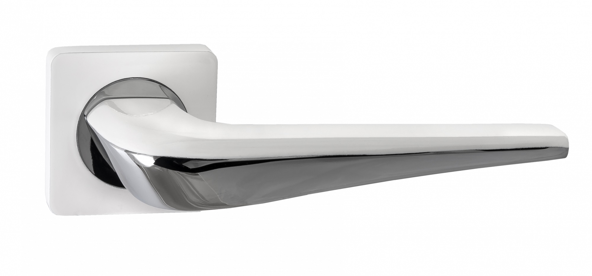 Ручка дверная Black&White RENZ INDH 425-02 W/CP "Фиоре", бел/хр.бл. КВ