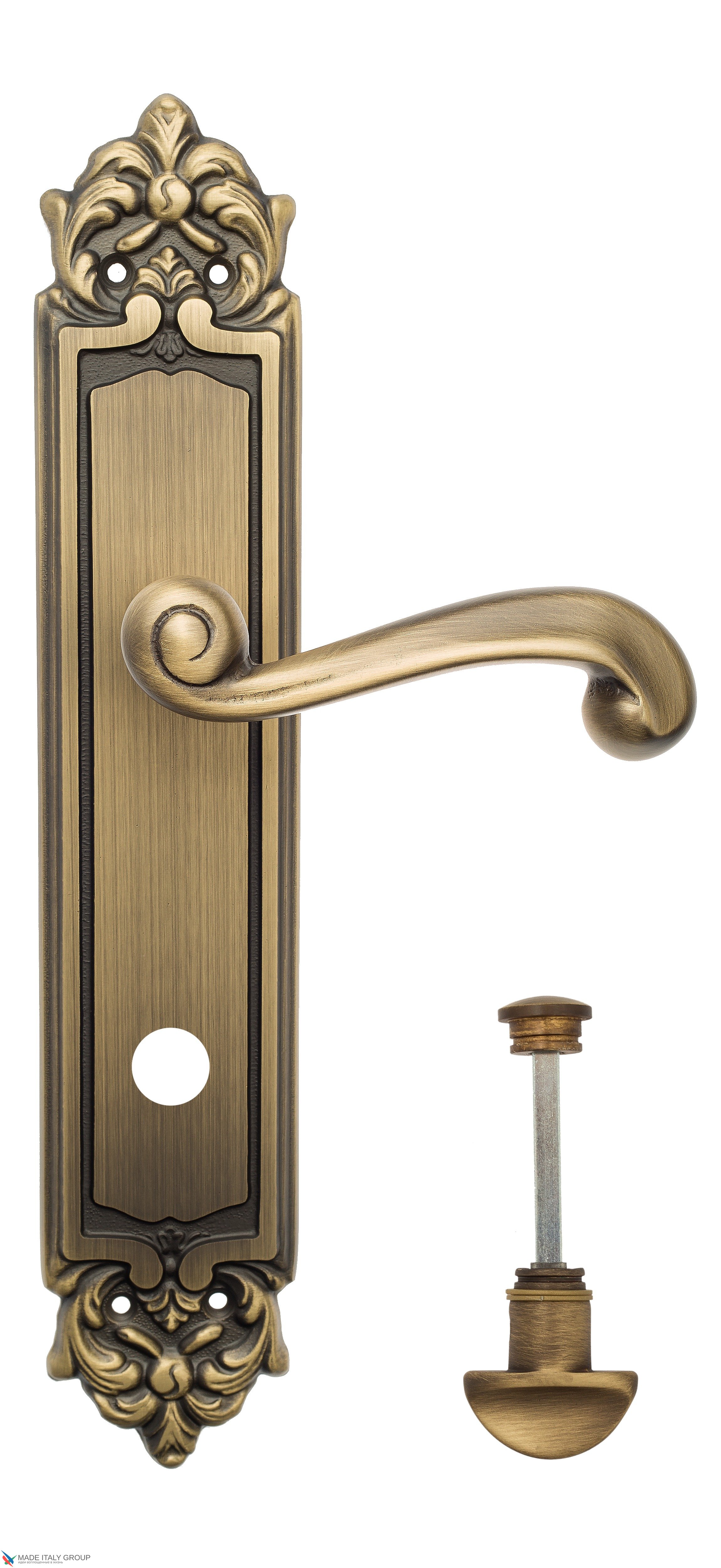 Дверная ручка Venezia "CARNEVALE" WC-2 на планке PL96 матовая бронза
