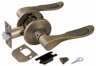 Ручка защелка (кноб) дверная нажимная Punto 6030 MAB-P без фик. мат. бронза