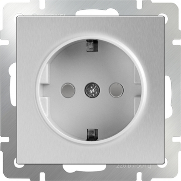 Розетка Werkel Серебряный WL06-SKGS-01-IP44