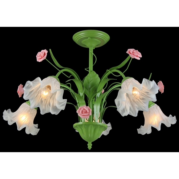 Потолочная люстра Natali Kovaltseva Rose ROSE 11462/5C GREEN
